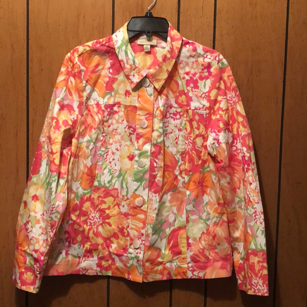 Appleseeds Floral Jacket Size 16 NWT